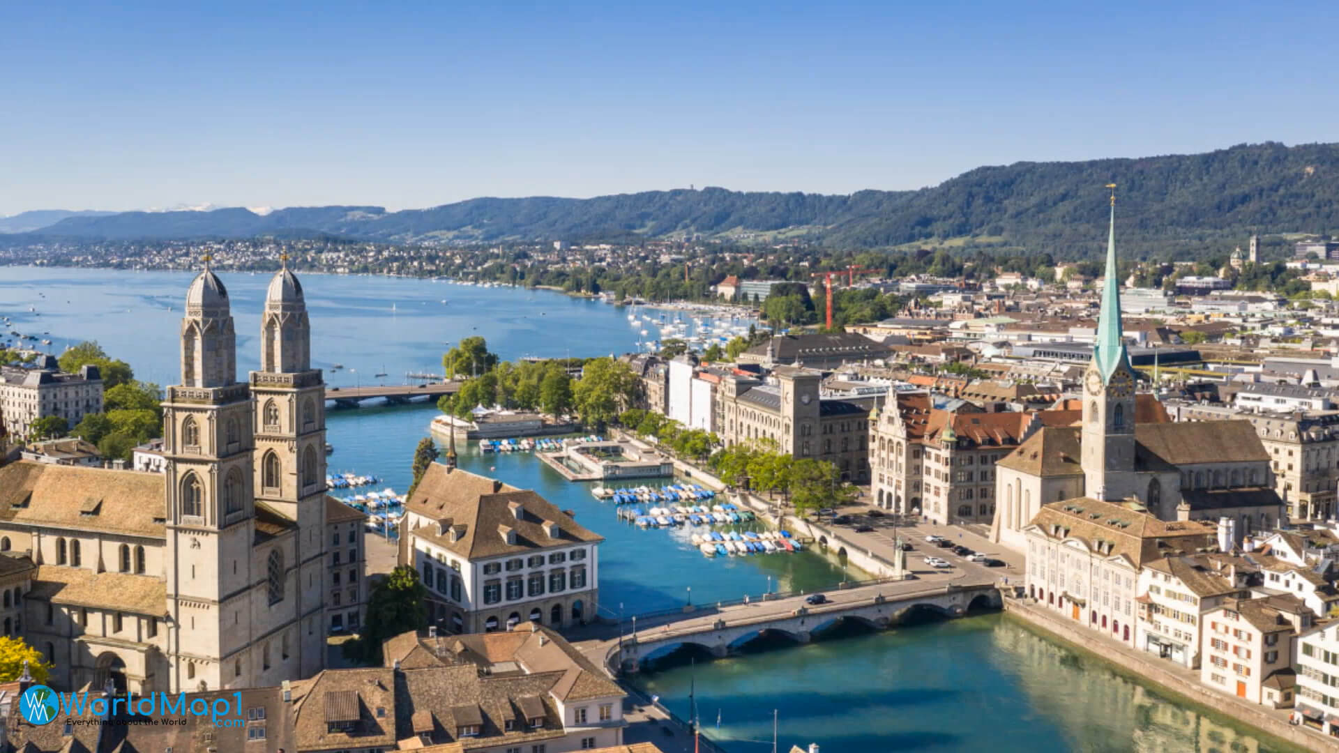 The Grossmünster and Fraumunster Church in Zurich